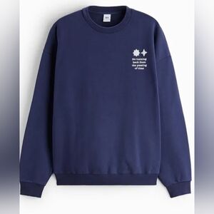 Zara Blue Sweater with White Text